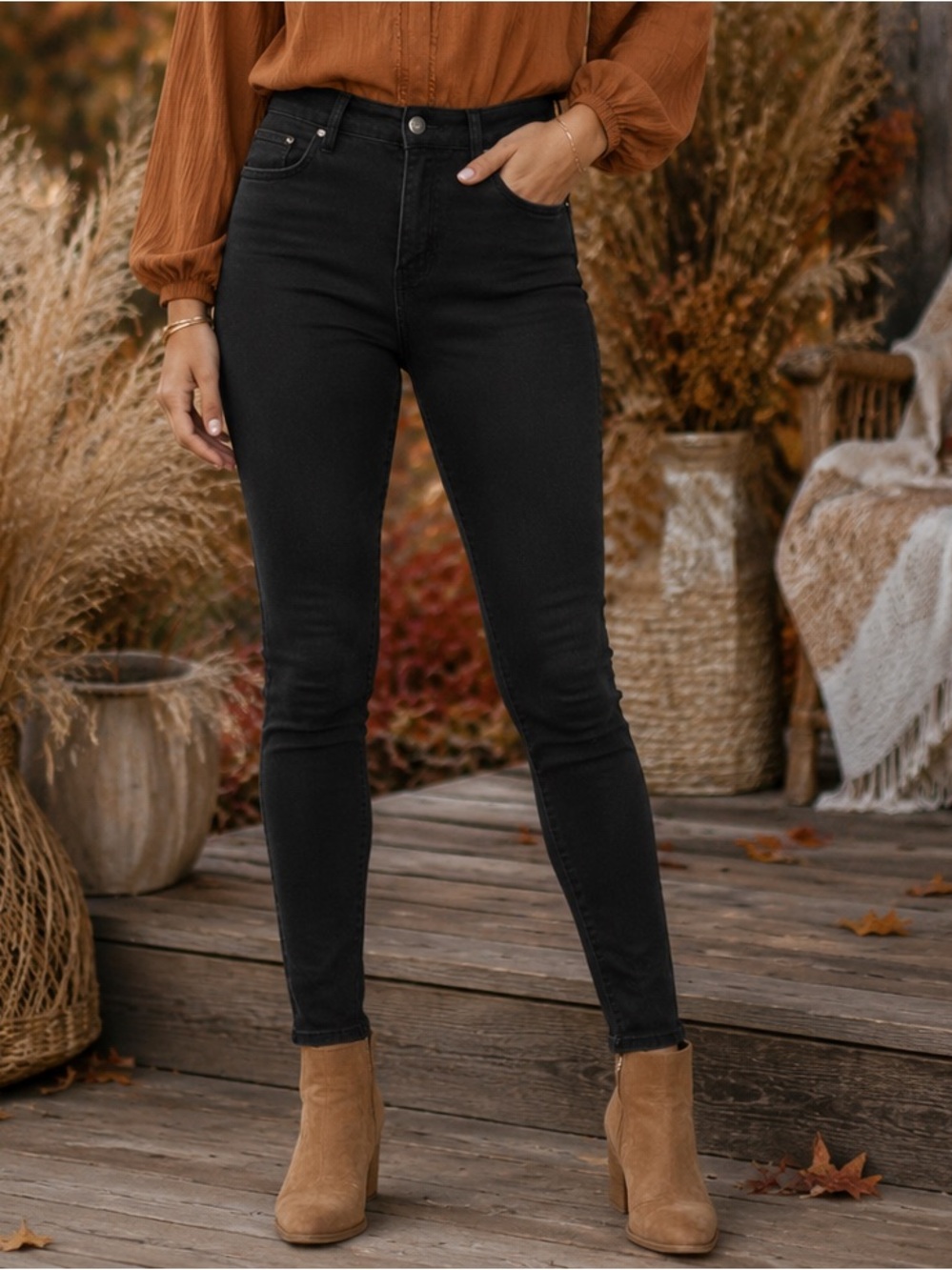 American Eagle Outfitters Black Skinny High-Rise Jeans